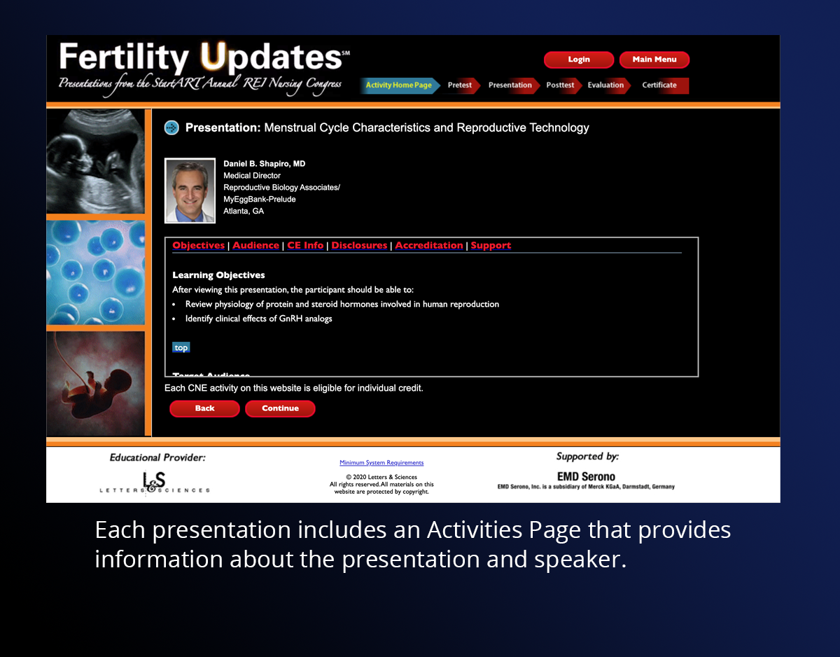Fertility Updates Activities Page